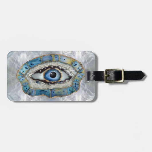 Evil Eye Amulet Geodes en Kristallen Bagagelabel (Voorkant horizontaal)