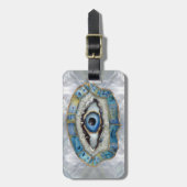 Evil Eye Amulet Geodes en Kristallen Bagagelabel (Voorkant verticaal)