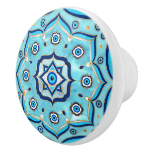 Evil Eye Amulet Mandala Ornament Keramische Knop
