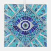 Evil Eye Amulet Mozaïek Kunst Glas Ornament (Voorkant)
