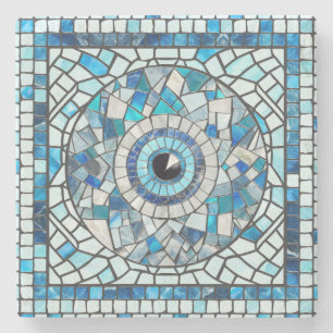Evil Eye Amulet Mozaïek Kunst Stenen Onderzetter