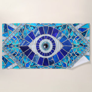 Evil Eye Amulet Mozaïek Kunst Strandlaken