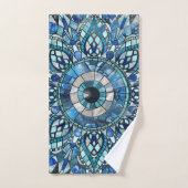 Evil Eye Amulet Mozaïek Mandala Art Bad Handdoek (Handdoek)