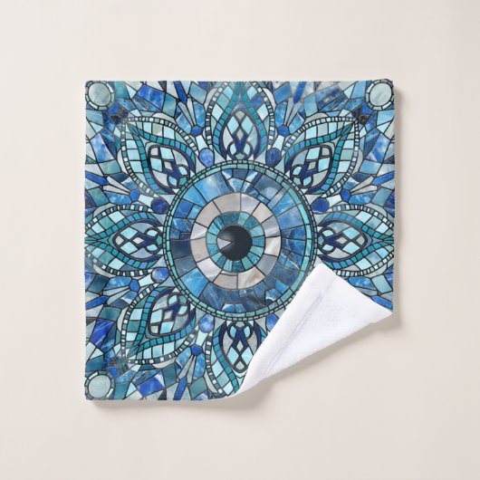 Evil Eye Amulet Mozaïek Mandala Art Bad Handdoek (Wasdoekje)