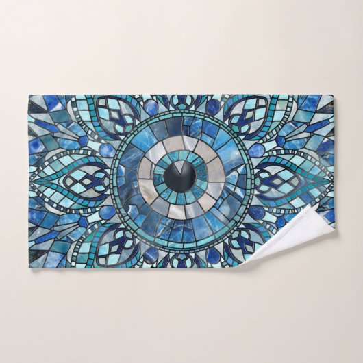 Evil Eye Amulet Mozaïek Mandala Art Bad Handdoek (Handdoek)