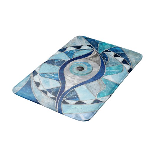 Evil Eye Amulet Mozaïek Minerale texturen Badmat (Gekanteld)