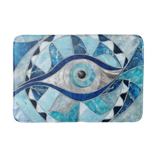Evil Eye Amulet Mozaïek Minerale texturen Badmat