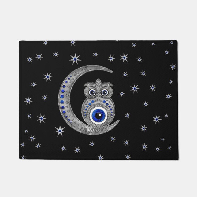 Evil Eye Amulet - Owl on the moon Deurmat (Voorkant)