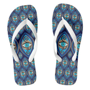 Evil Eye Amulet Patroon Teenslippers