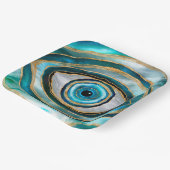 Evil Eye Amulet Waterverf marbles en goud Papieren Bordje (Gebogen)