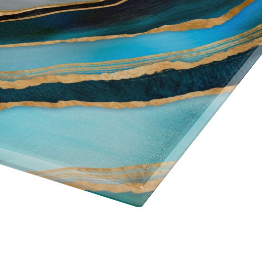 Evil Eye Amulet Waterverf marbles en goud Snijplank (Hoek)