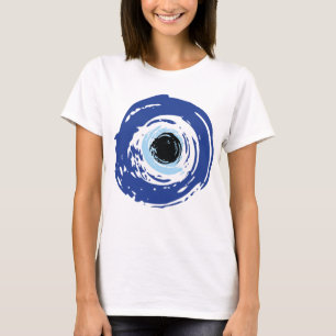Evil Eye Artistic Blue Grieks T-shirt