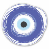 Evil Eye Artistic Blue Sticker (Voorkant)