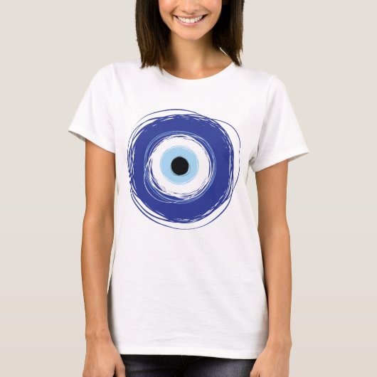 Evil Eye Artistic Blue T-shirt (Voorkant)