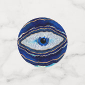 Evil Eye Blue Agate Geode Ditital Art Confetti (Kleine voorkant)