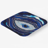 Evil Eye Blue Agate Geode Ditital Art Papieren Bordje (Gebogen)