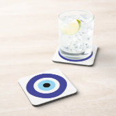 Evil Eye Blue Mati cirkel plastic onderzetter set (Rechterzijde)