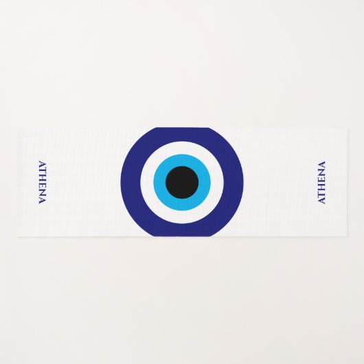 Evil Eye Blue Mati luck symbol personalized Yogamat (Voorkant (horizontaal))