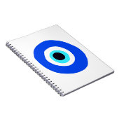 Evil Eye Blue White Modern Grieks symbool design Notitieboek (Rechterzijde)