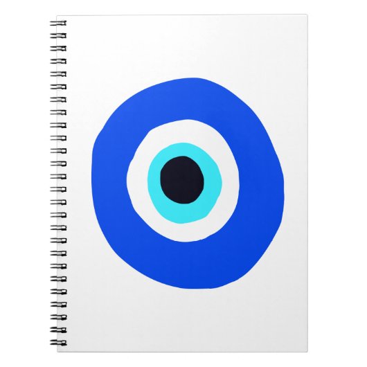 Evil Eye Blue White Modern Grieks symbool design Notitieboek (Voorkant)