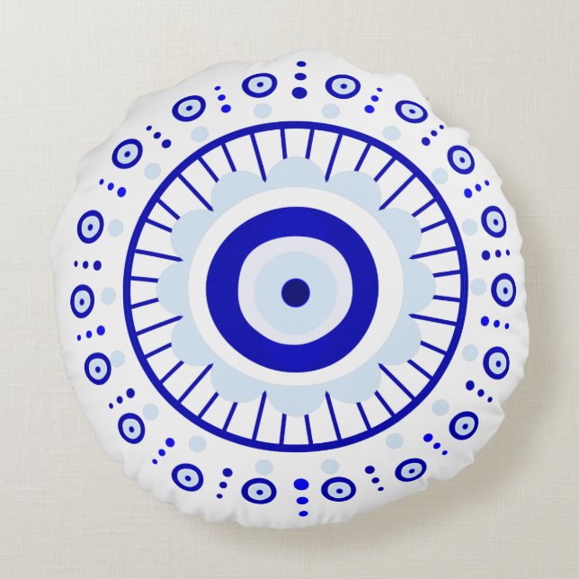 Evil Eye Burst Round Pillow Rond Kussen (Achterkant)