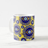 Evil Eye Charm Ornament Pattern Koffiemok (Voorkant links)
