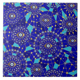 Evil Eye Charm Ornament Pattern Tegeltje