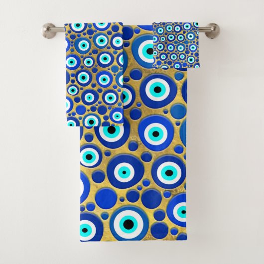 Evil Eye Charm Pattern Bad Handdoek (Insitu)