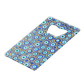 Evil Eye Charm Pattern Kredietkaart Flessenopener (Achterkant Gekanteld)