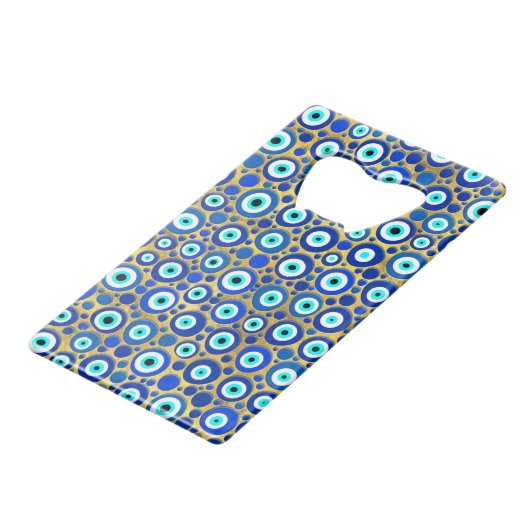Evil Eye Charm Pattern Kredietkaart Flessenopener (Achterkant Gekanteld)