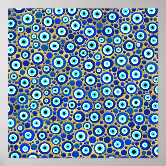 Evil Eye Charm Pattern Poster (Voorkant)