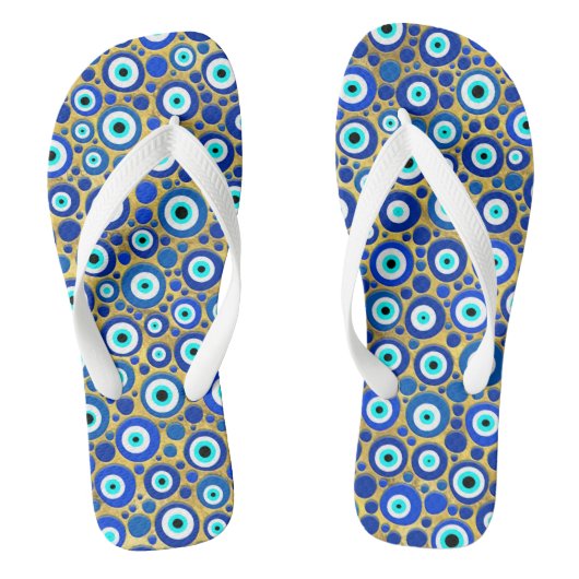 Evil Eye Charm Pattern Teenslippers (Voetbed)