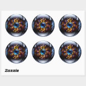 Evil Eye Dark Blue Ronde Sticker (Vel)