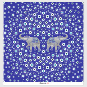 Evil Eye Elephant Good Luck Charm Sticker
