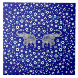 Evil Eye Elephant Good Luck Charm Tegeltje