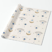 Evil Eye en Third Eye Patroon Inpakpapier (Uitgerold)