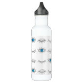 Evil Eye Eyelashes Nazar Mati Pattern Silver Blue Waterfles (Links)