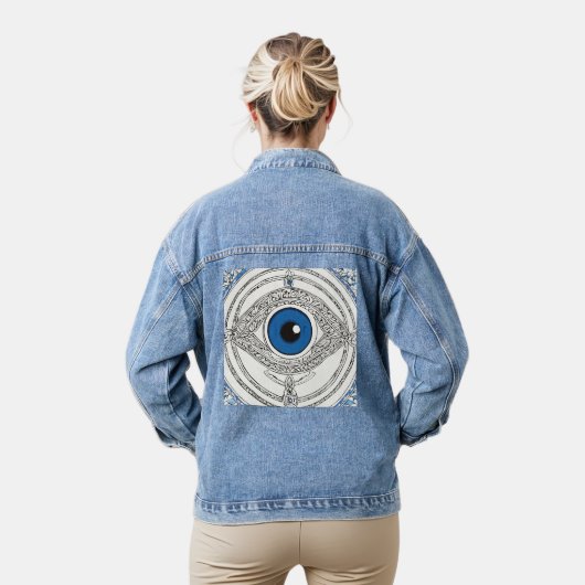 Evil eye geprint denim jasje (jean jas) jacket (Model)
