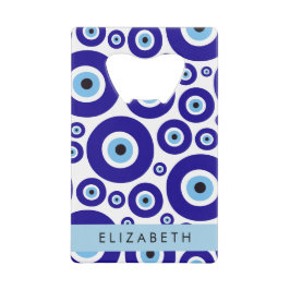 Evil Eye, Greek Eye, Turkish Eye, Mati, Your Name Kredietkaart Flessenopener