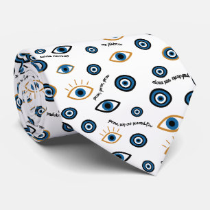 Evil Eye Grieks patroon: "Ftou Ftou" Amulet Stropdas