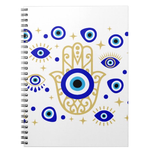 Evil Eye in Blauw Notitieboek (Voorkant)
