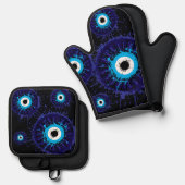 🧿 Evil Eye Kitchen Guardian Ovenwant & Pannenlap Set (Voorkant / Achterkant)