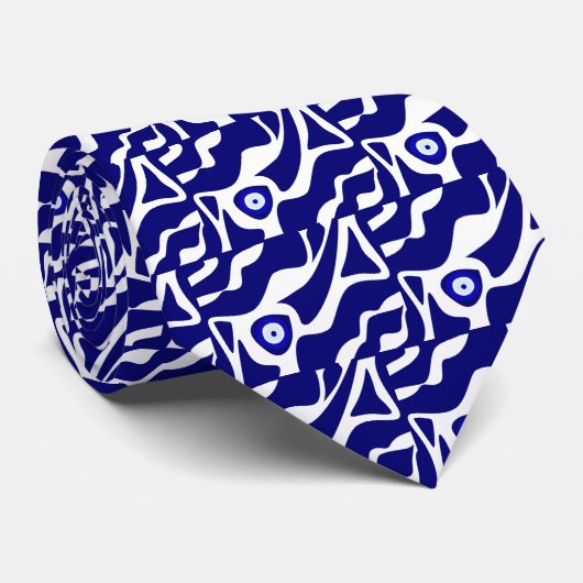 Evil Eye Lava Pattern Stropdas (Opgerold)