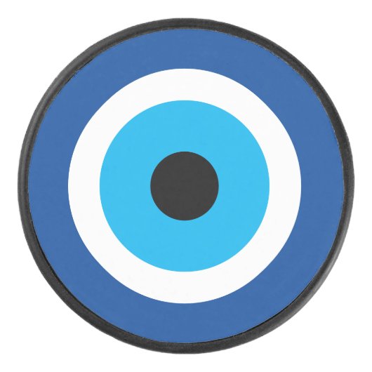 Evil Eye luck symbool ijshockey puck ontwerp (Voorkant)