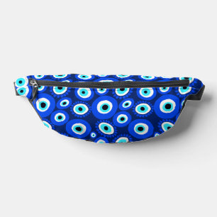 Evil Eye Lucky Charm blauw wit patroon Heuptasje