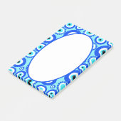 Evil Eye Lucky Symbol Blue White Post-it® Notes (Schuin)