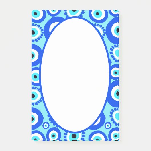 Evil Eye Lucky Symbol Blue White Post-it® Notes (Voorkant)