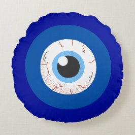 Evil Eye Max Ultra-blauw Rond Kussen