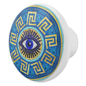 Evil Eye Mosaic Tegel ornament Keramische Knop (Rechts)
