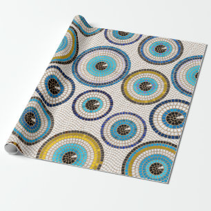 Evil Eye Mosaic Tile Pattern Cadeaupapier